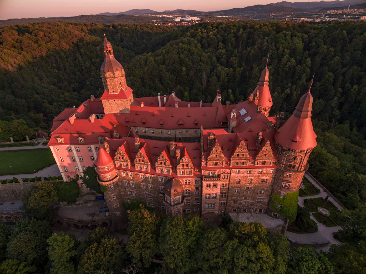 bird's eye view of the castle 