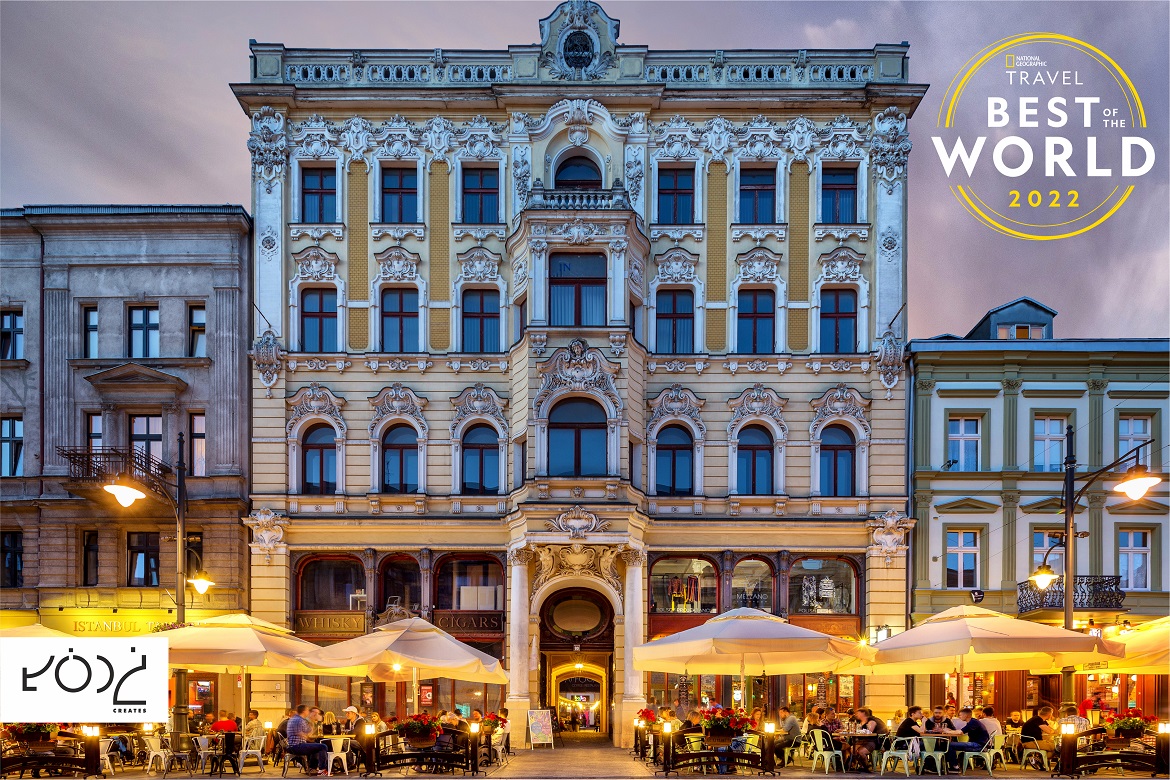 Lodz lit up building
