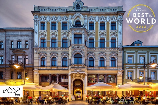 Lodz lit up building