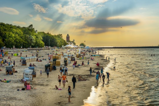People walking on the beach