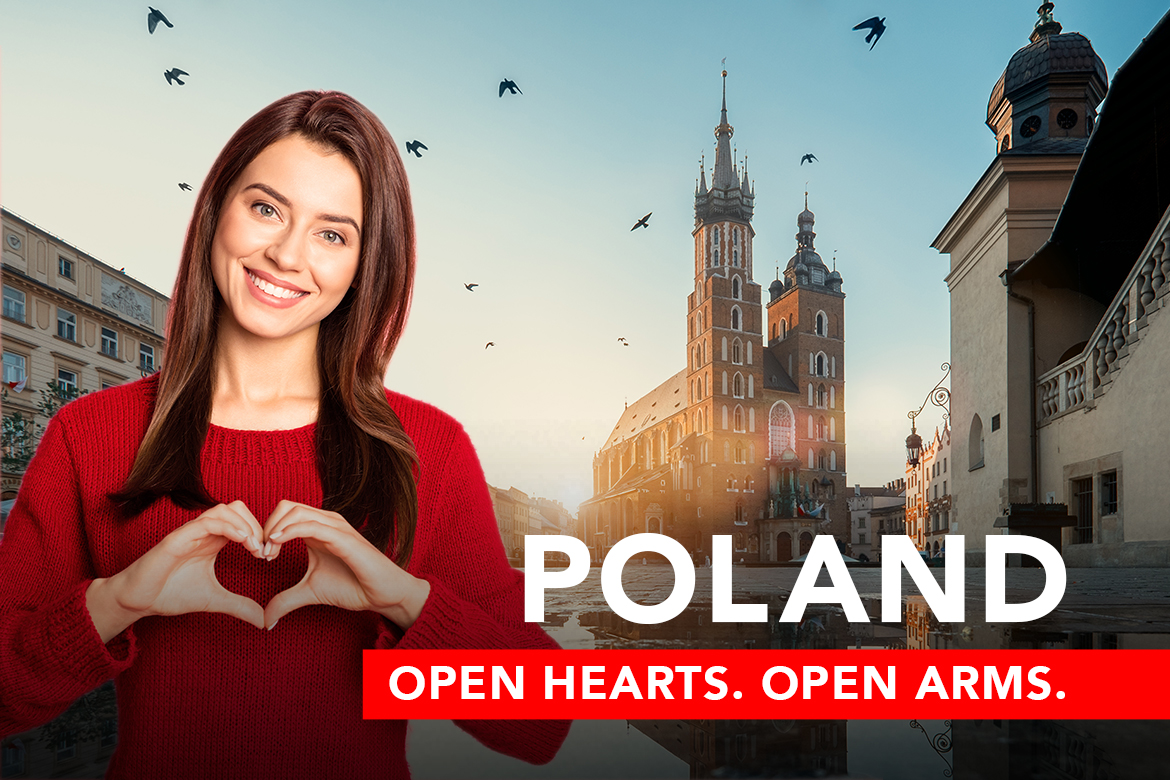 a woman with a heart hand gesture