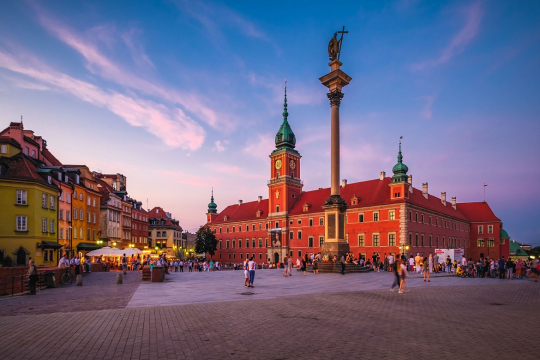 Warsaw Old Town Zygmunt's Column and Royal Castle