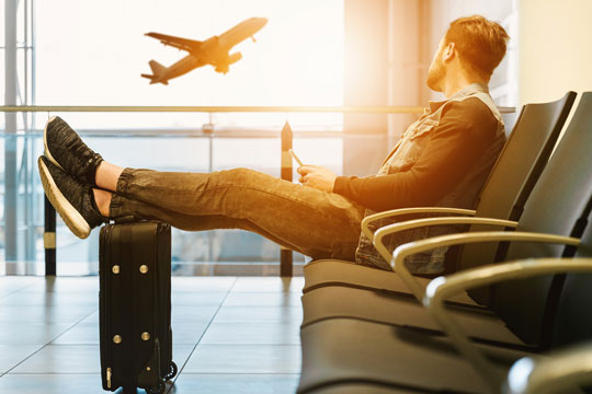 Man sitting at the airport 