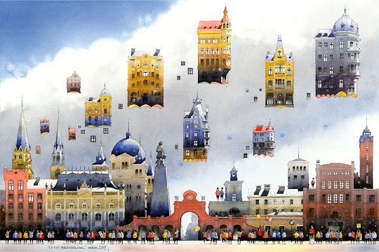 abstract painting of Lodz
