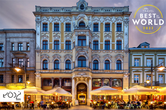 Lodz lit up building
