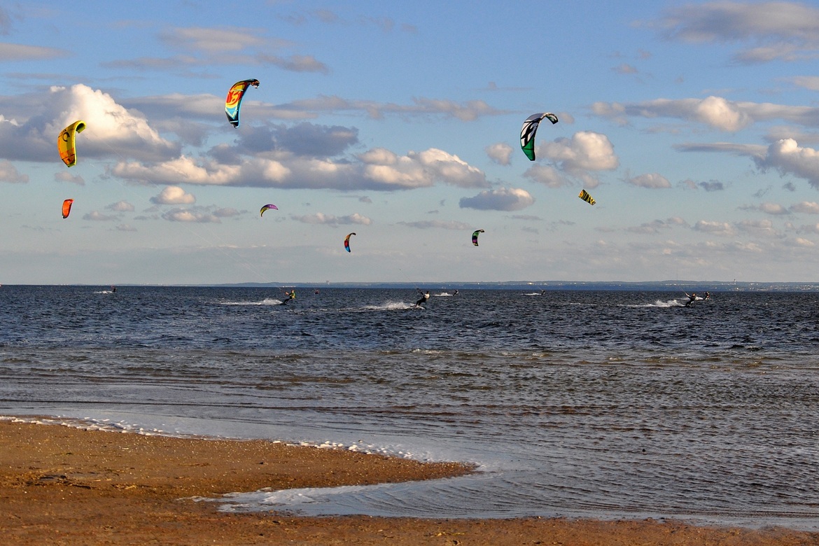 Kitesurfing in the Bay of Puck