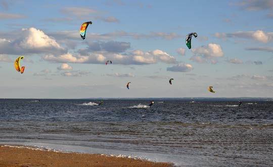 Kitesurfing on Hel Spit
