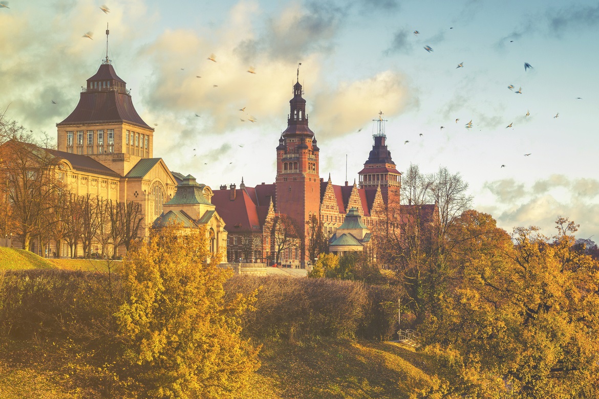 Panorama över Szczecin