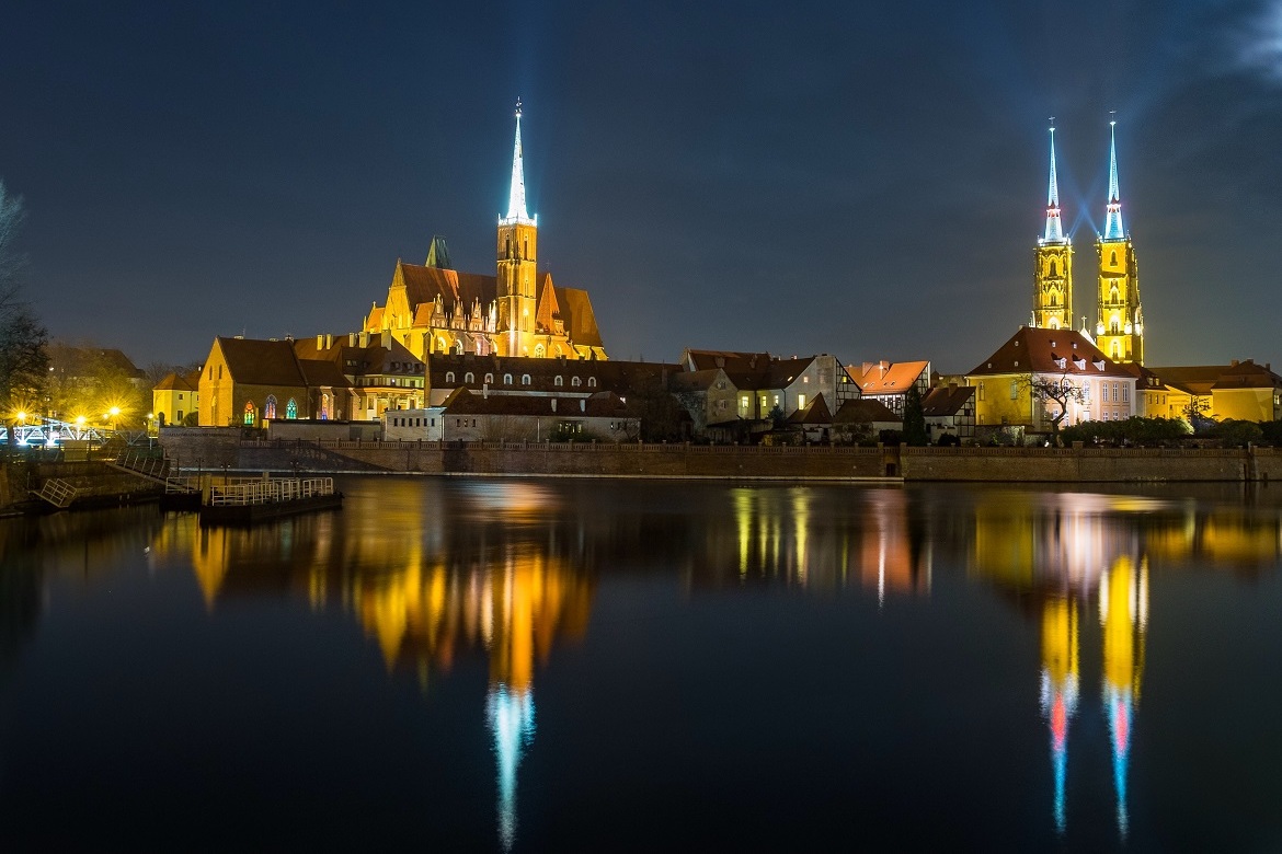panoramavy på natten